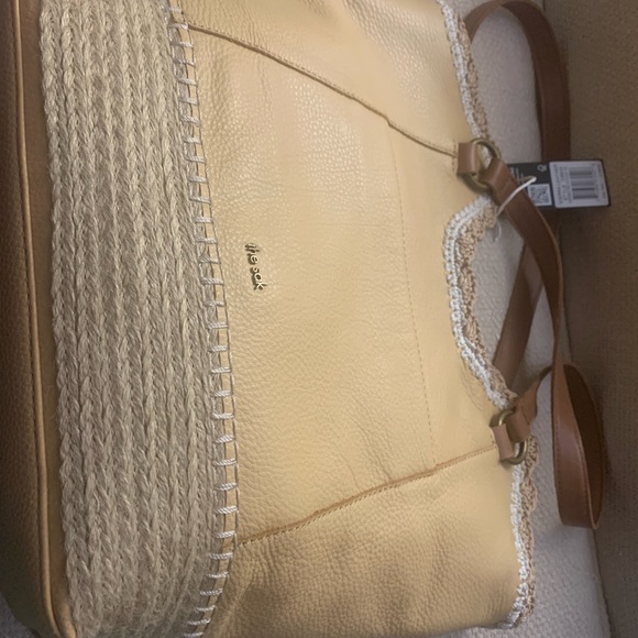 New The Sak Corn Yellow Leather Tote Bag Pocketbook Carryall - Picture 6 of 16